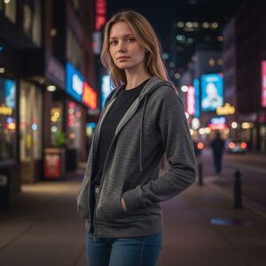 Fabletics Women’s Zip Up Hoodie Gray Athletic Workout Jacket Size S